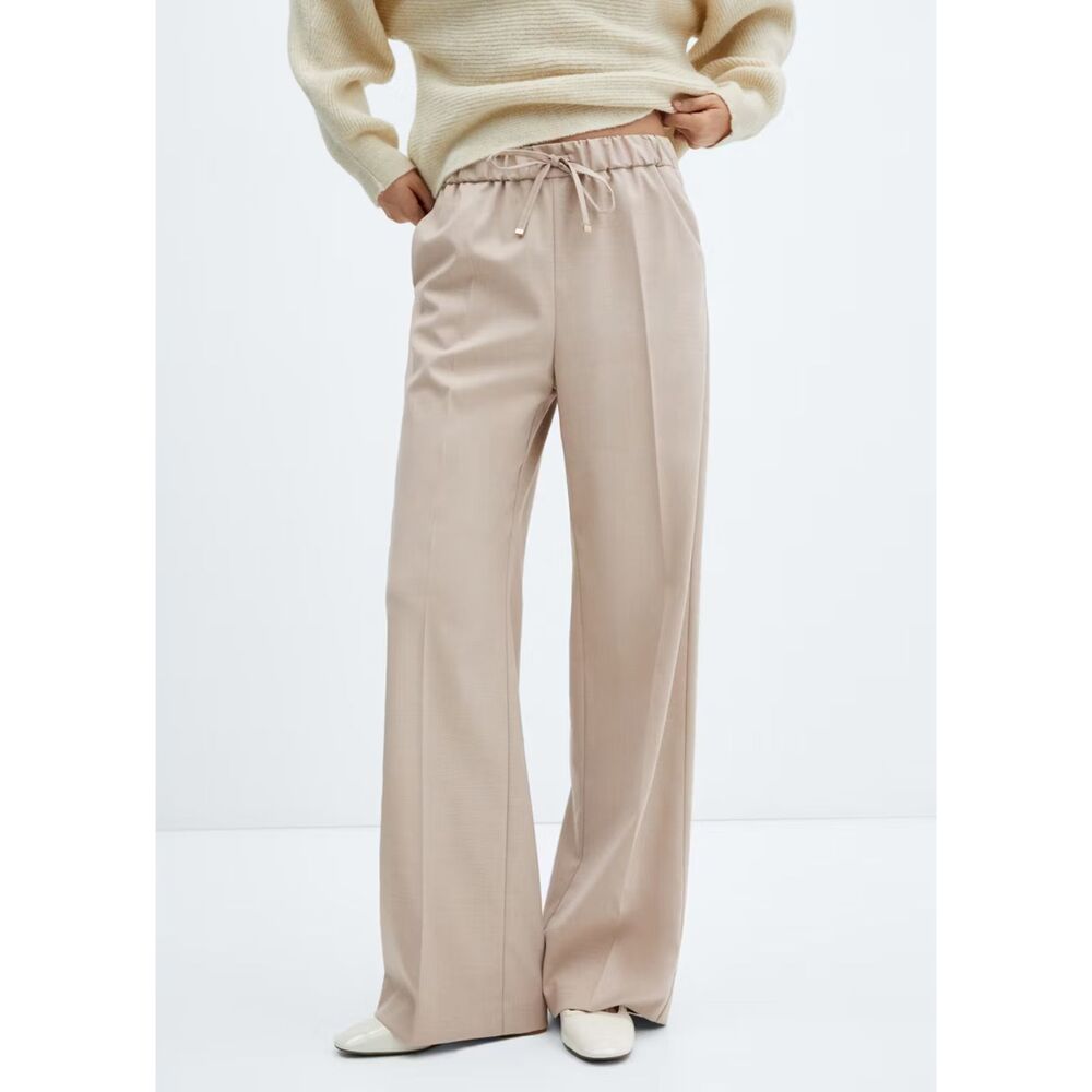 Mango beige wide leg dress pants, size XL